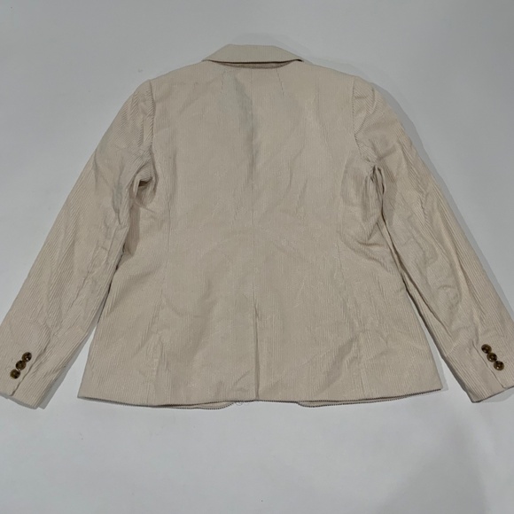 J.Crew Sz 10 Corduroy One Button Blazer Jacket in Ecru BS921 - Picture 9 of 9